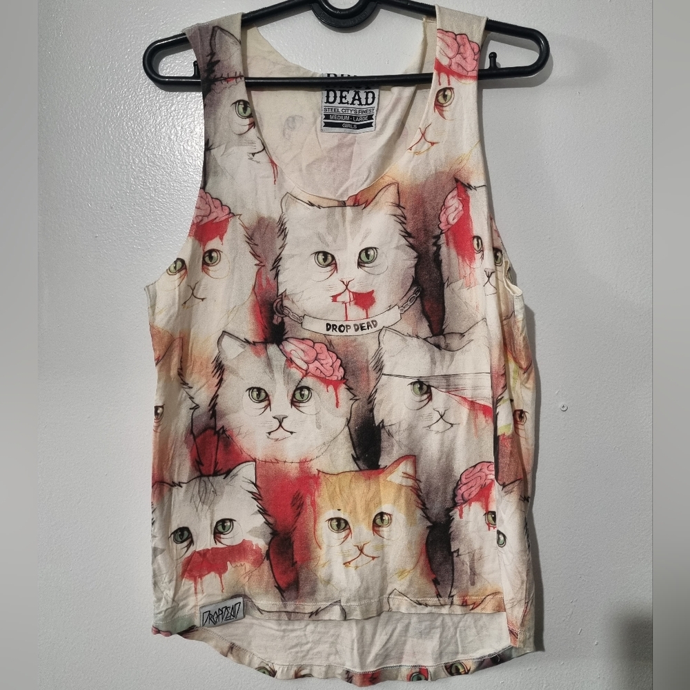Dropdead RARE Cat Cult Tank Top- Size Medium/Large